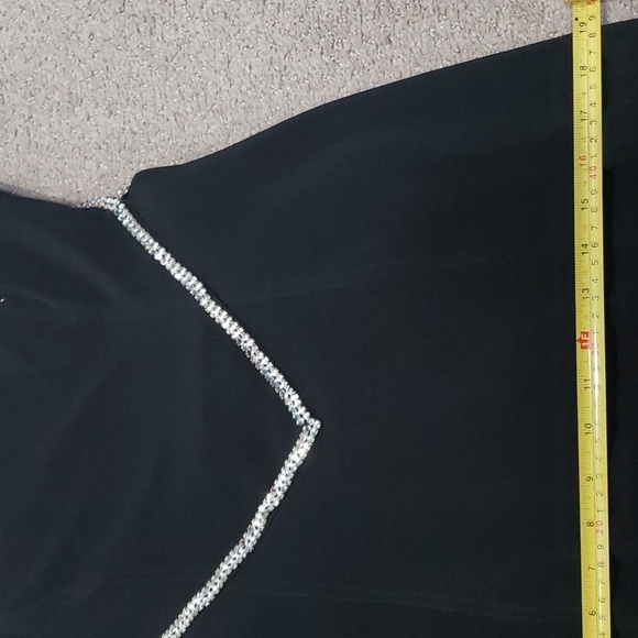 Vintage 90s black rhinestone prom style maxi dress 12 large fits like 8 - Picture 10 of 12
